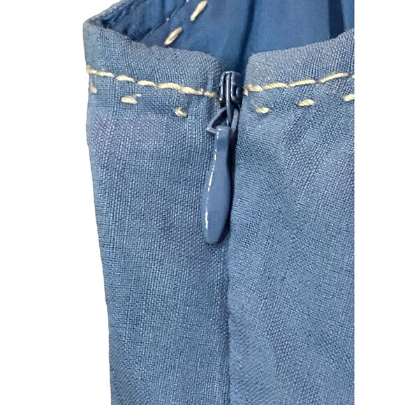 Elie Tahari Dress Womens XS Used Blue Linen Blend - Picture 16 of 16
